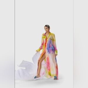 Vibrant Multicolor Sheer Maxi Dress